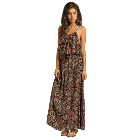 Revolve FLYNN SKYE Maxi Tank Dress in Black Floral Size 1 Small - Picture 1 of 15